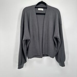 Abercrombie & Fitch Gray Cardigan Sweater Large Soft Cozy Slouchy‎ Fall Layer